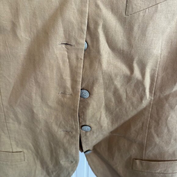 I.N.C. International concepts Linen Button-Down Vest Tan Size 14 Classic Fit - Picture 7 of 7